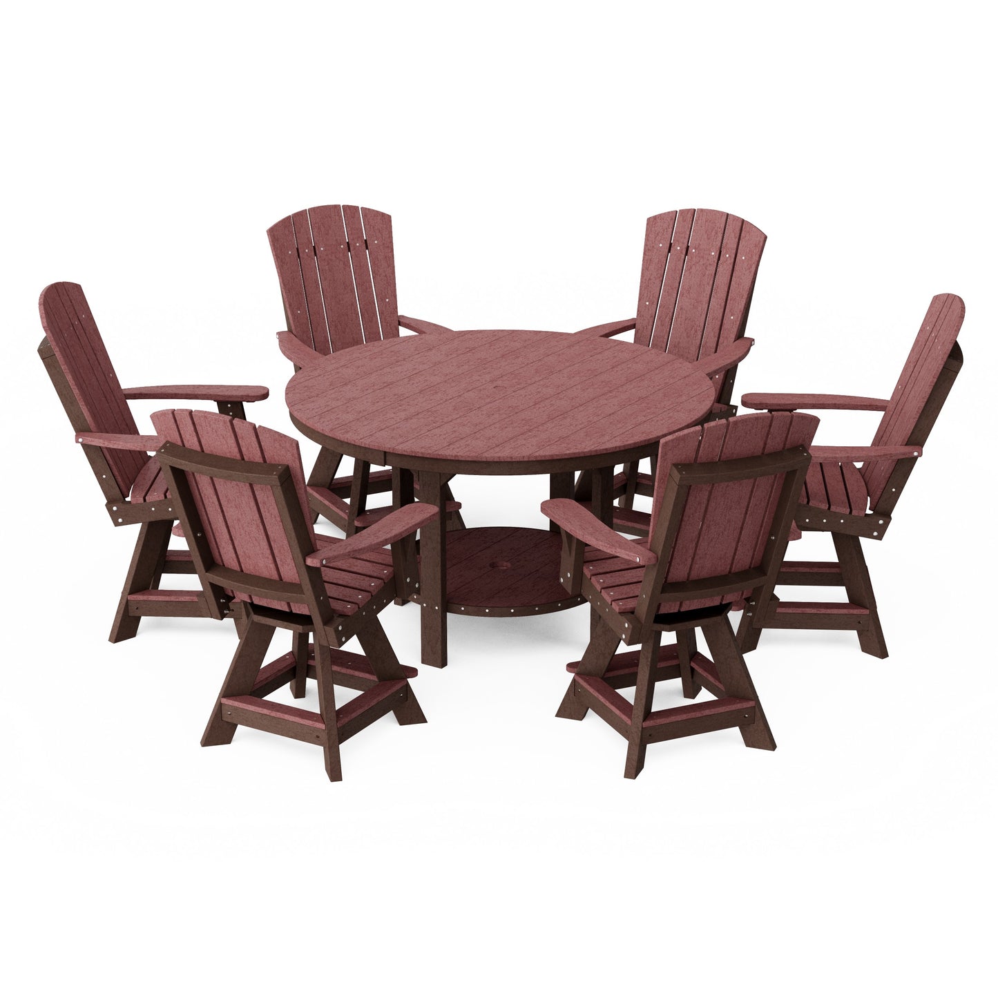 Heritage 7-Piece Round Counter Height Dining Set with Swivel Chairs