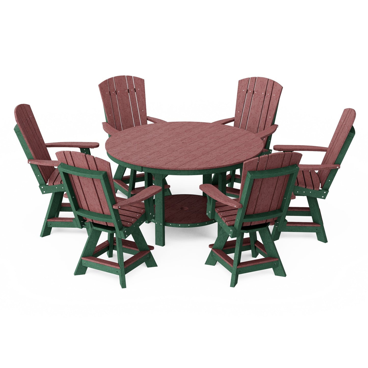 Heritage 7-Piece Round Counter Height Dining Set with Swivel Chairs