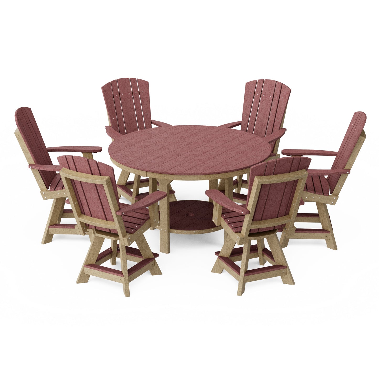 Heritage 7-Piece Round Counter Height Dining Set with Swivel Chairs