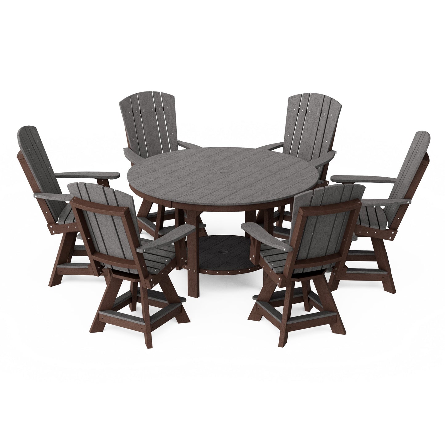 Heritage 7-Piece Round Counter Height Dining Set with Swivel Chairs