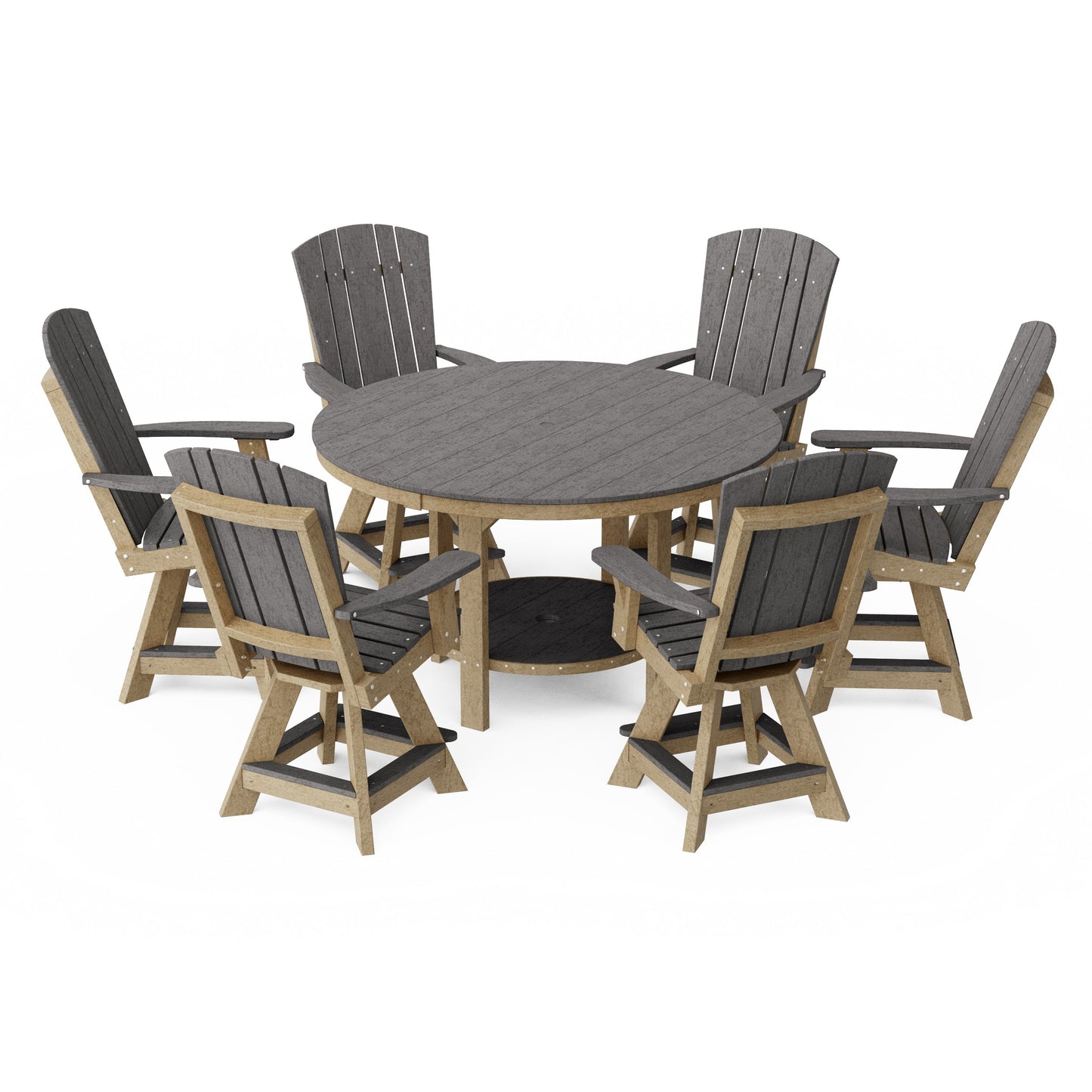 Heritage 7-Piece Round Counter Height Dining Set with Swivel Chairs