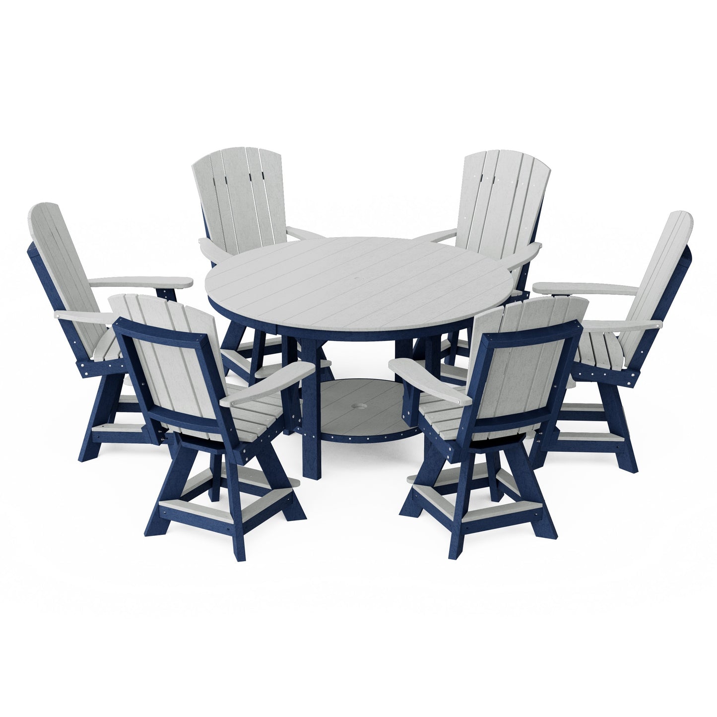 Heritage 7-Piece Round Counter Height Dining Set with Swivel Chairs