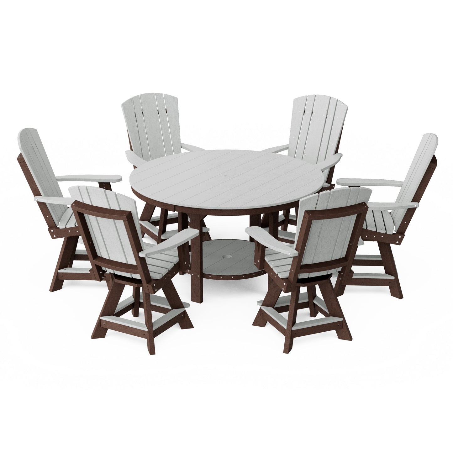 Heritage 7-Piece Round Counter Height Dining Set with Swivel Chairs