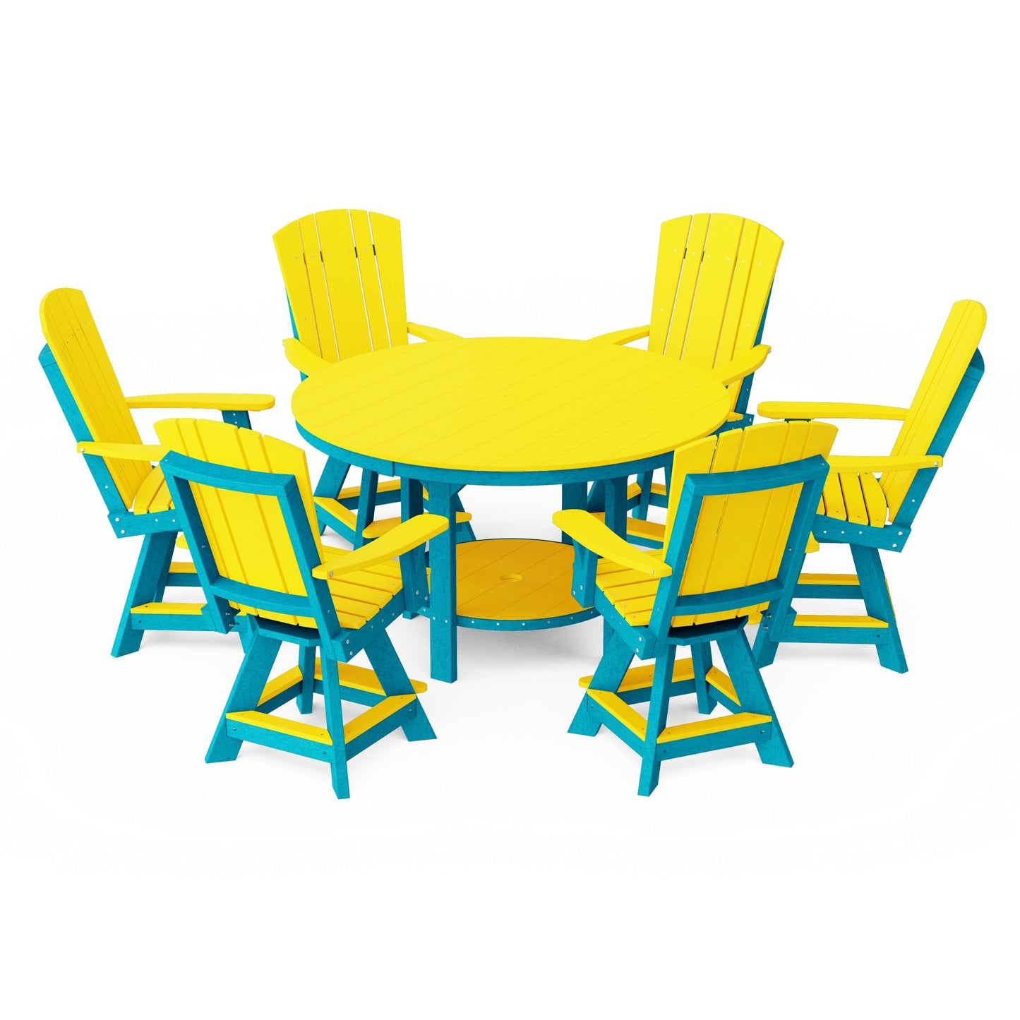 Heritage 7-Piece Round Counter Height Dining Set with Swivel Chairs