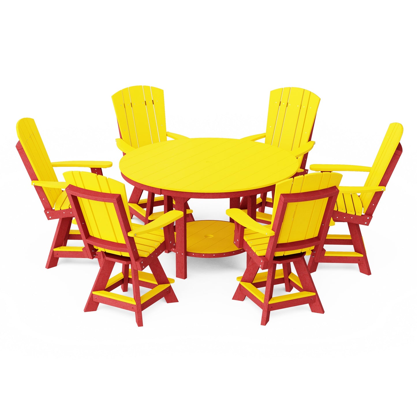 Heritage 7-Piece Round Counter Height Dining Set with Swivel Chairs