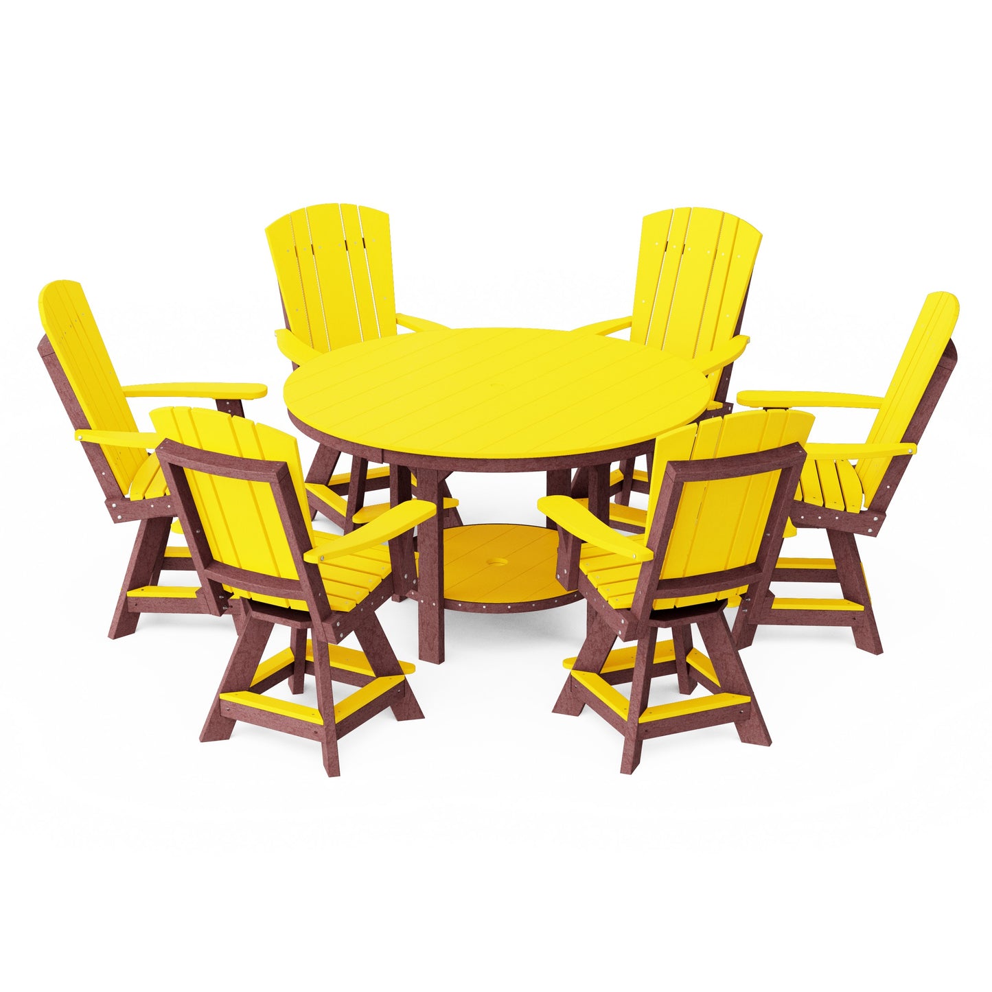 Heritage 7-Piece Round Counter Height Dining Set with Swivel Chairs