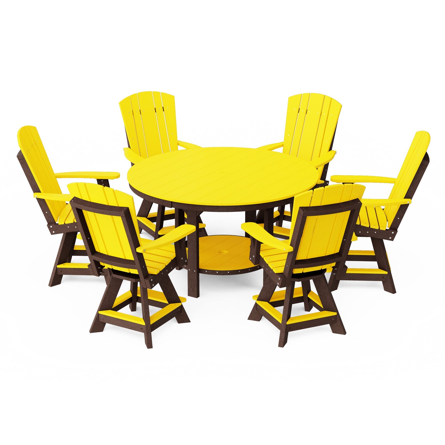 Heritage 7-Piece Round Counter Height Dining Set with Swivel Chairs