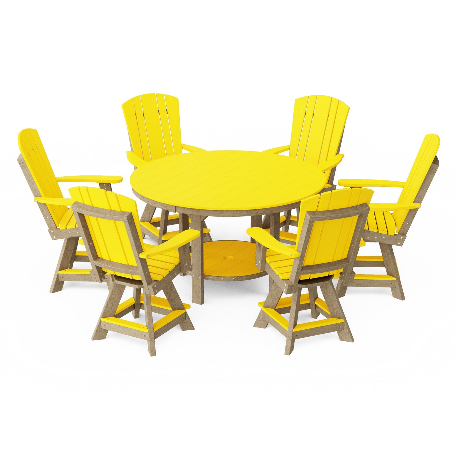 Heritage 7-Piece Round Counter Height Dining Set with Swivel Chairs