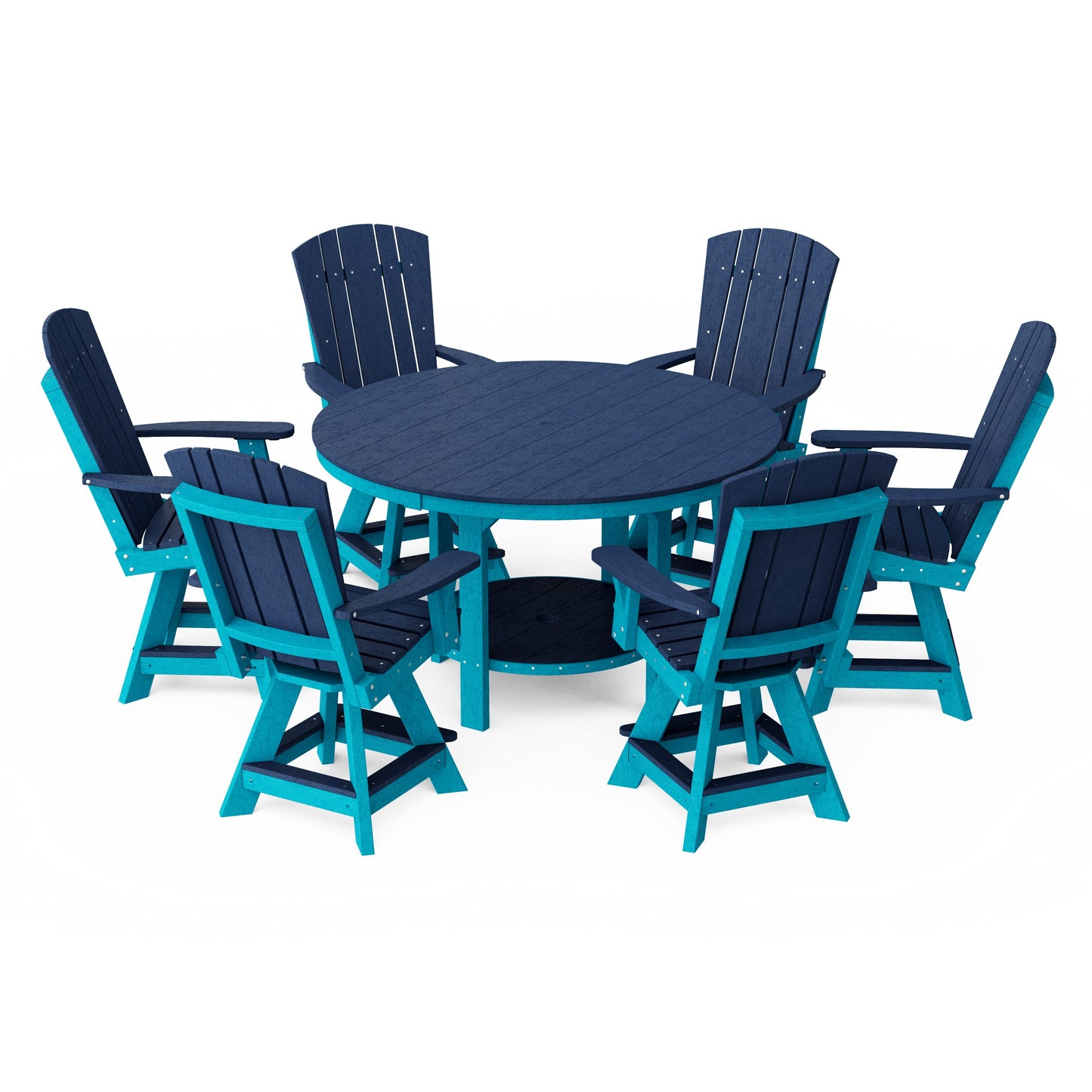 Heritage 7-Piece Round Counter Height Dining Set with Swivel Chairs