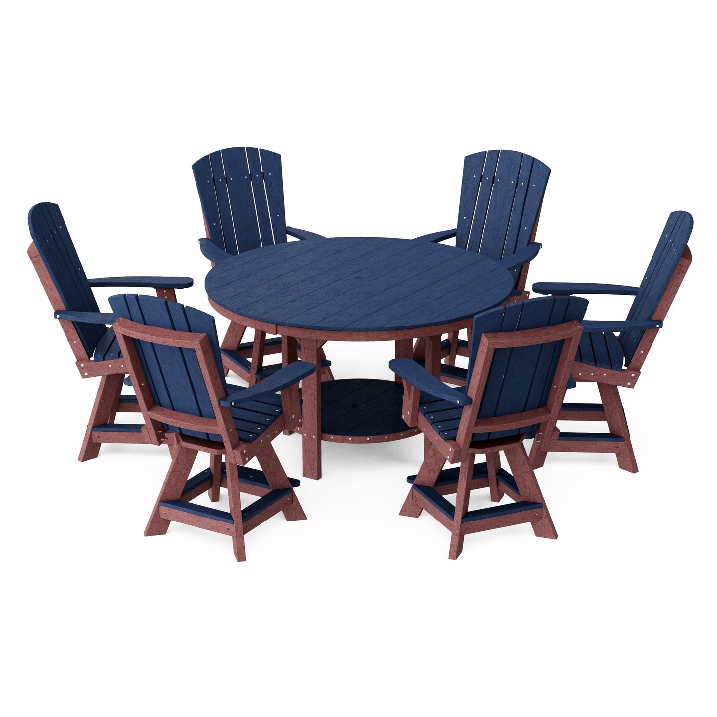 Heritage 7-Piece Round Counter Height Dining Set with Swivel Chairs