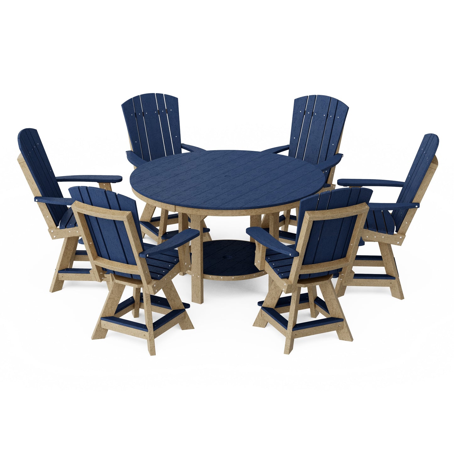 Heritage 7-Piece Round Counter Height Dining Set with Swivel Chairs