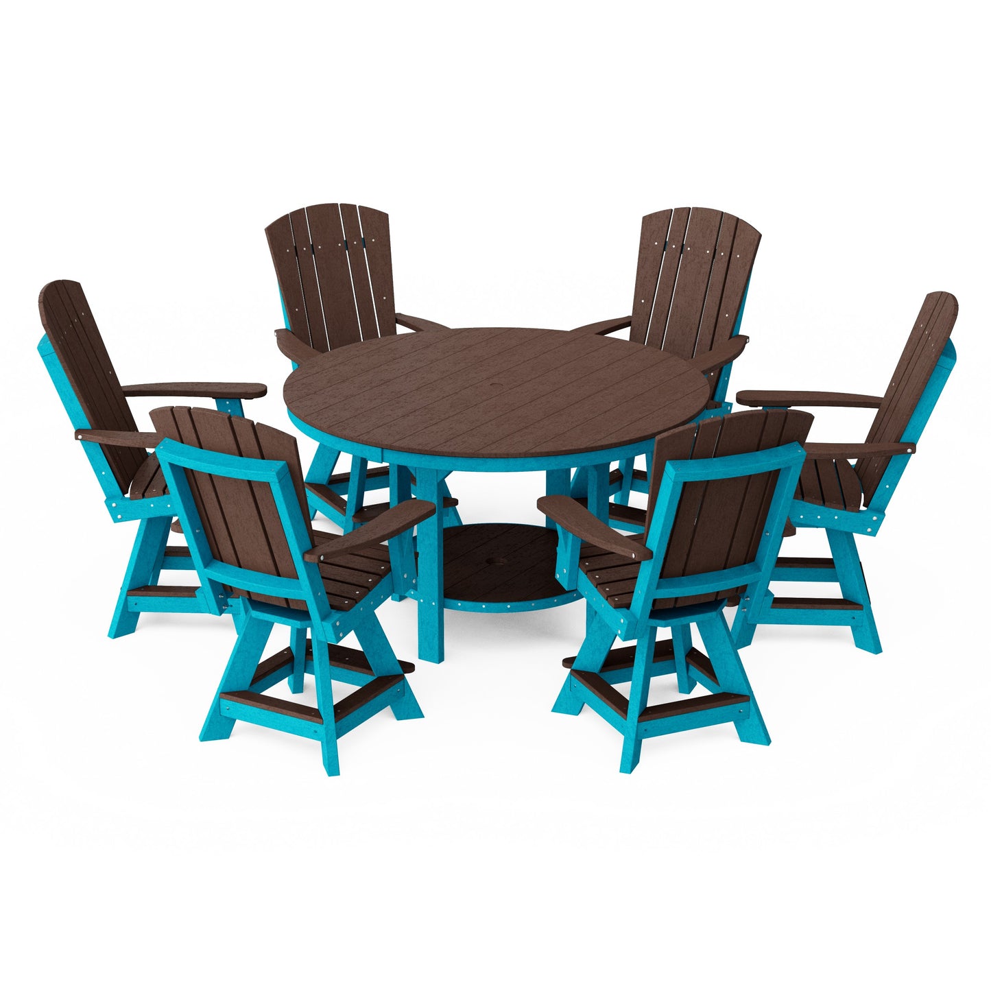 Heritage 7-Piece Round Counter Height Dining Set with Swivel Chairs