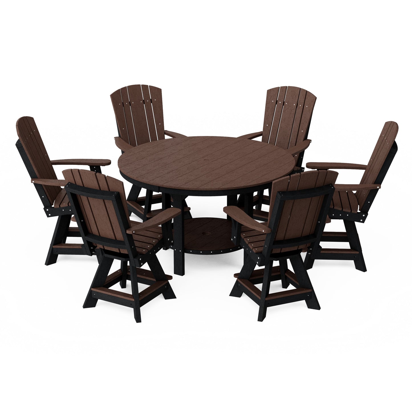 Heritage 7-Piece Round Counter Height Dining Set with Swivel Chairs