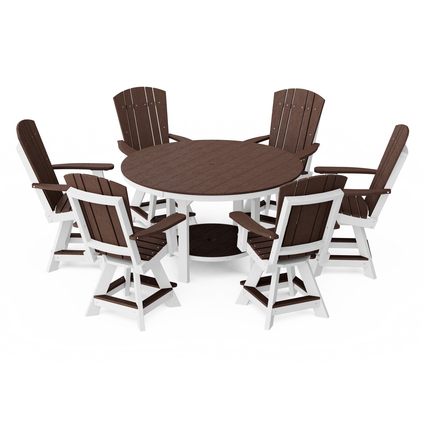 Heritage 7-Piece Round Counter Height Dining Set with Swivel Chairs