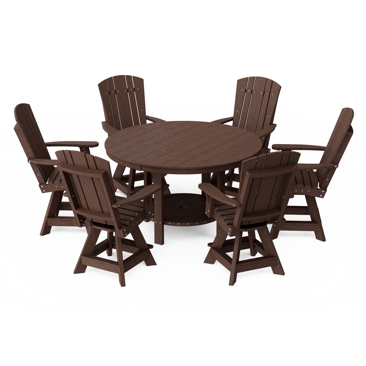 Heritage 7-Piece Round Counter Height Dining Set with Swivel Chairs