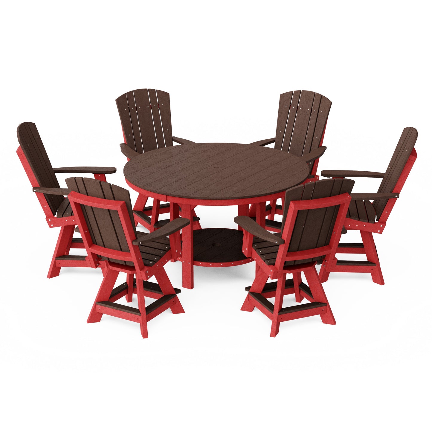 Heritage 7-Piece Round Counter Height Dining Set with Swivel Chairs