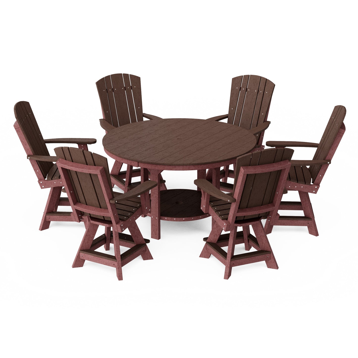 Heritage 7-Piece Round Counter Height Dining Set with Swivel Chairs