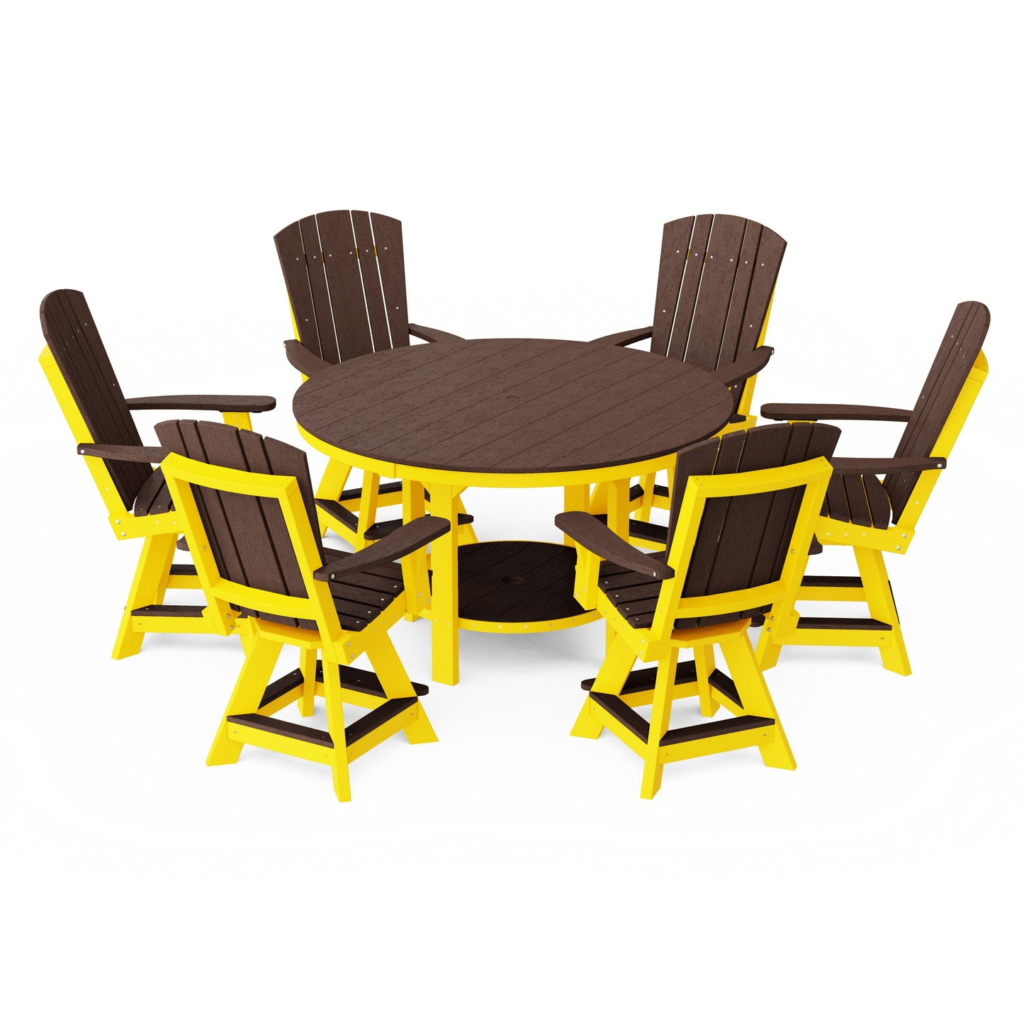 Heritage 7-Piece Round Counter Height Dining Set with Swivel Chairs