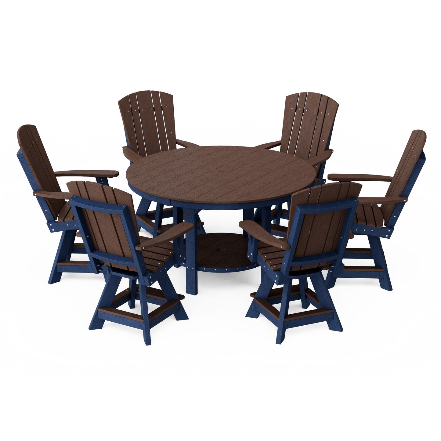 Heritage 7-Piece Round Counter Height Dining Set with Swivel Chairs