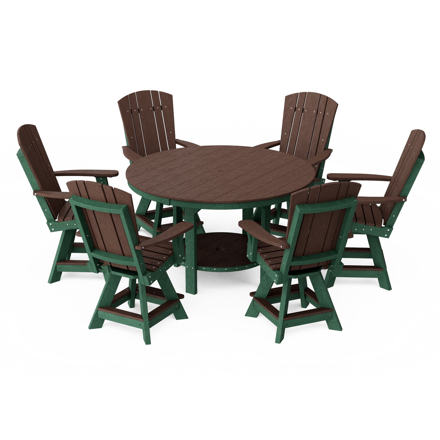 Heritage 7-Piece Round Counter Height Dining Set with Swivel Chairs