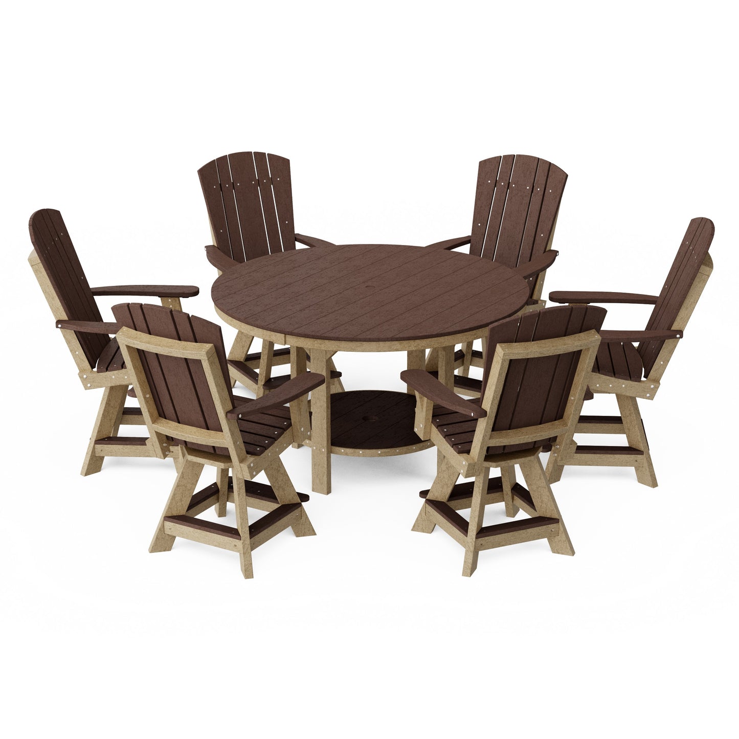 Heritage 7-Piece Round Counter Height Dining Set with Swivel Chairs
