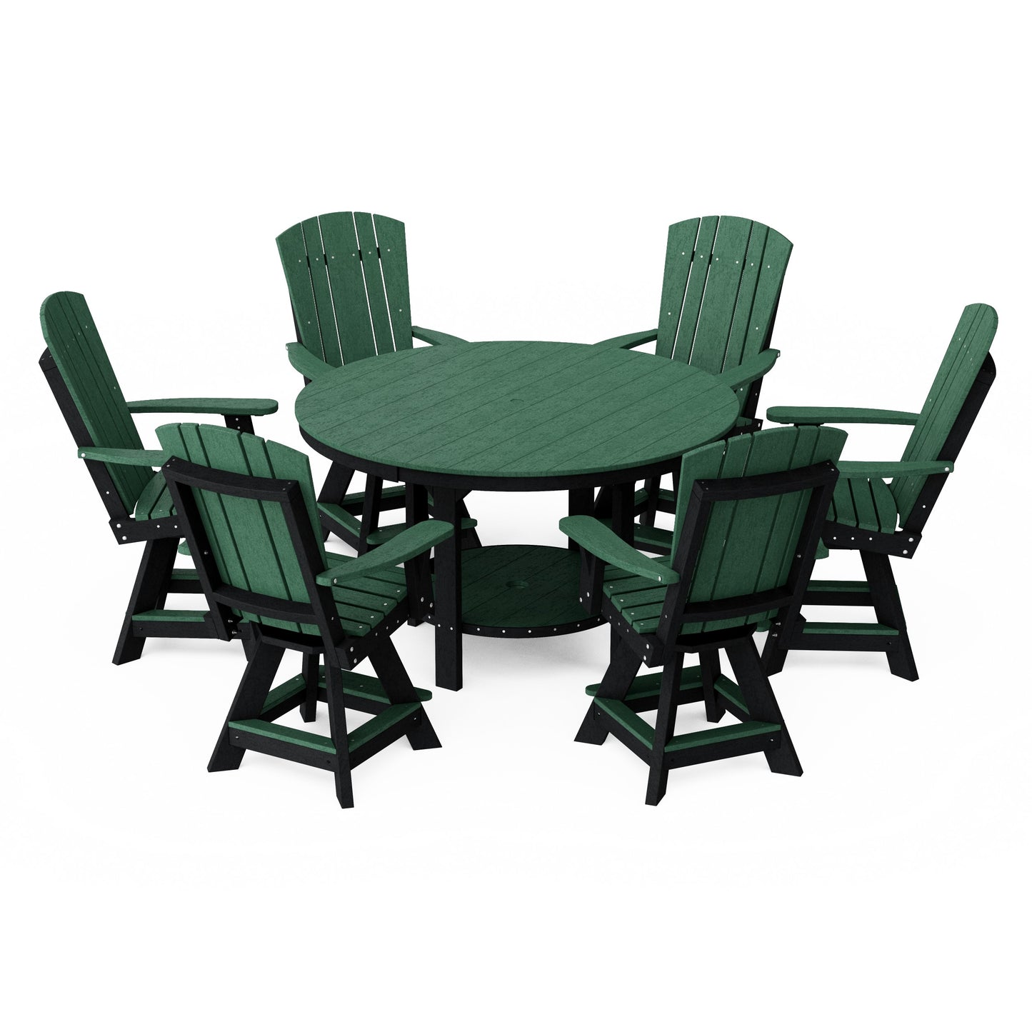 Heritage 7-Piece Round Counter Height Dining Set with Swivel Chairs