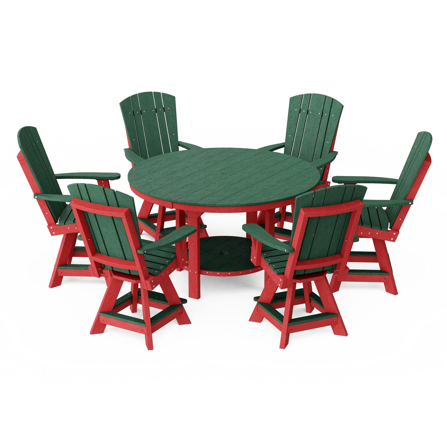 Heritage 7-Piece Round Counter Height Dining Set with Swivel Chairs
