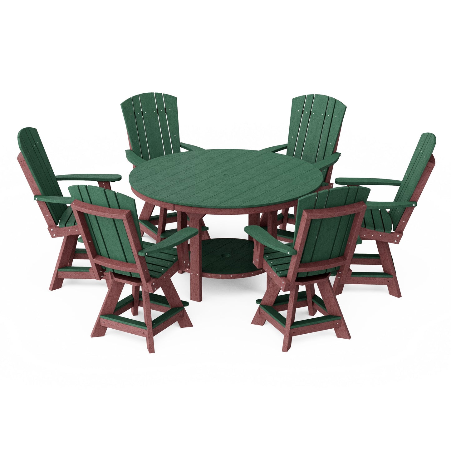 Heritage 7-Piece Round Counter Height Dining Set with Swivel Chairs