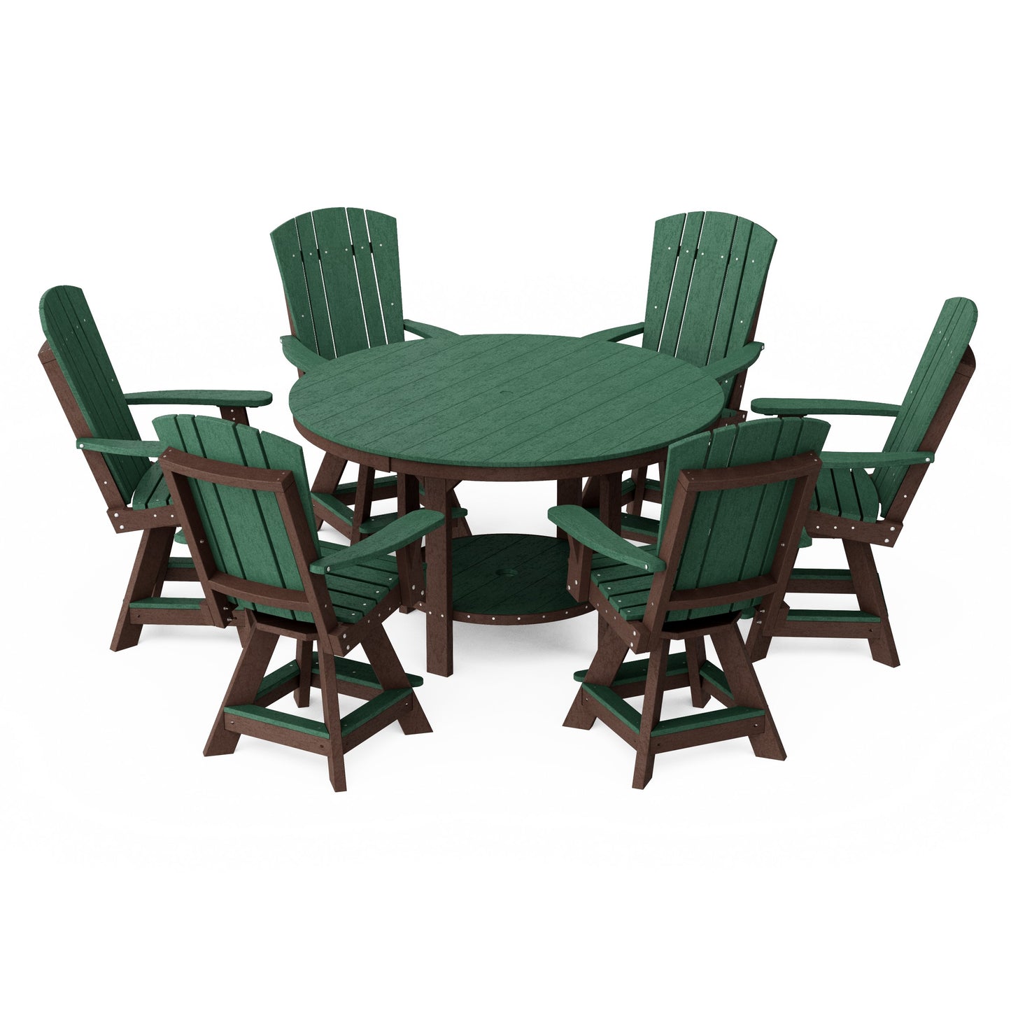 Heritage 7-Piece Round Counter Height Dining Set with Swivel Chairs