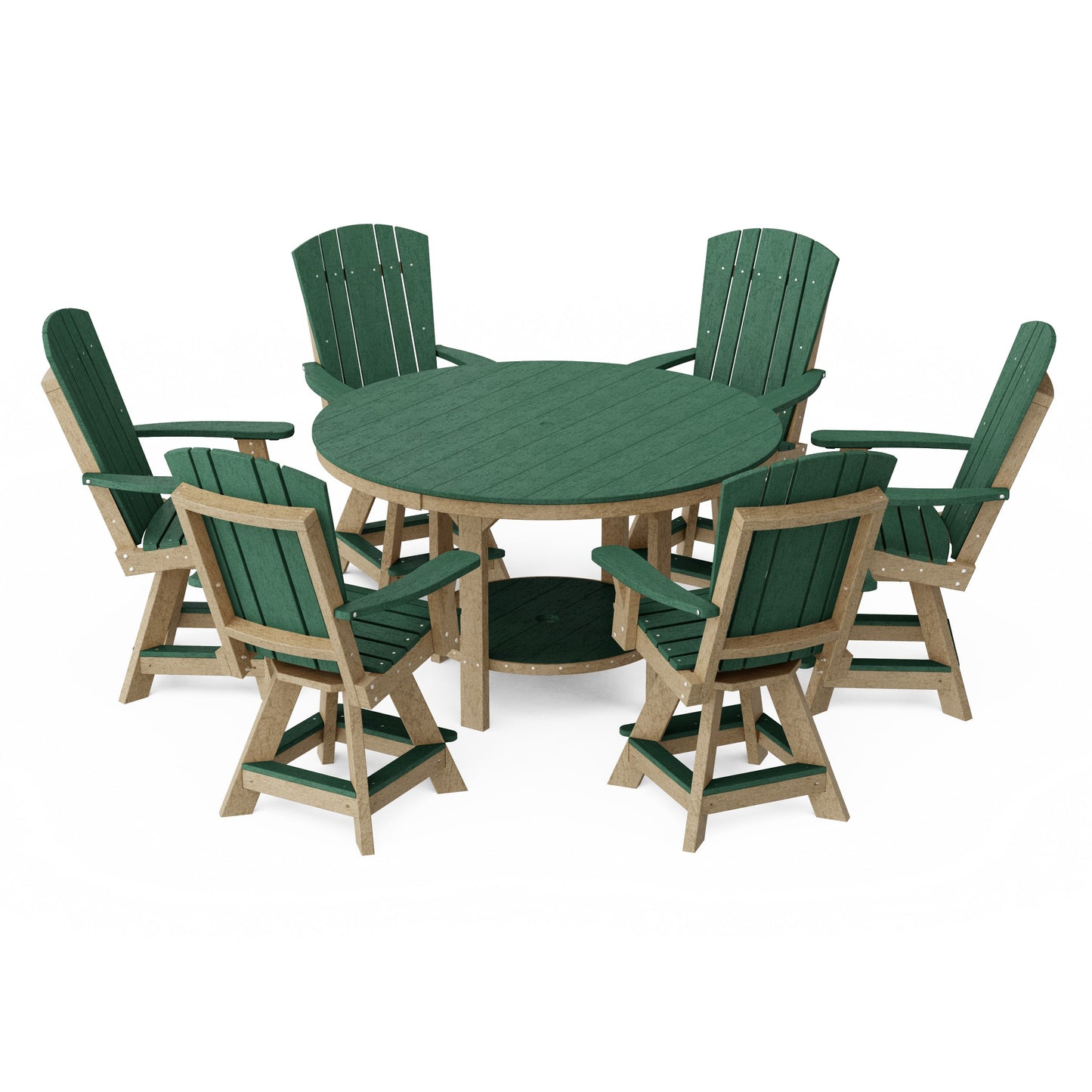 Heritage 7-Piece Round Counter Height Dining Set with Swivel Chairs