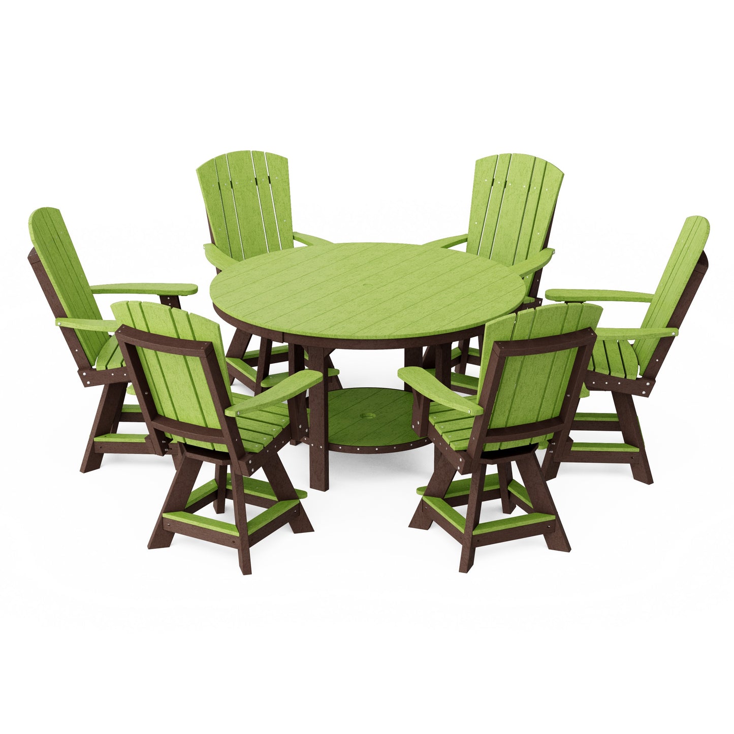 Heritage 7-Piece Round Counter Height Dining Set with Swivel Chairs