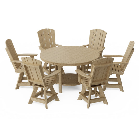 Heritage 7-Piece Round Counter Height Dining Set with Swivel Chairs