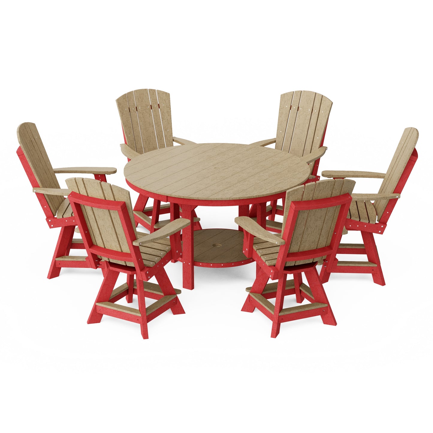 Heritage 7-Piece Round Counter Height Dining Set with Swivel Chairs