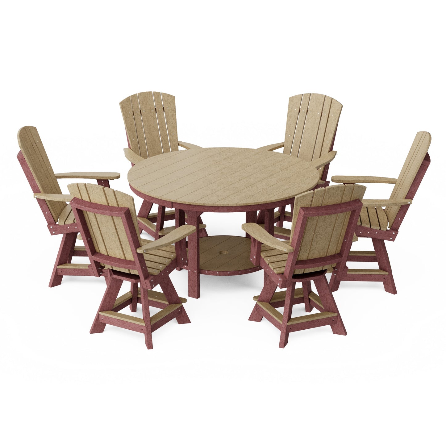 Heritage 7-Piece Round Counter Height Dining Set with Swivel Chairs