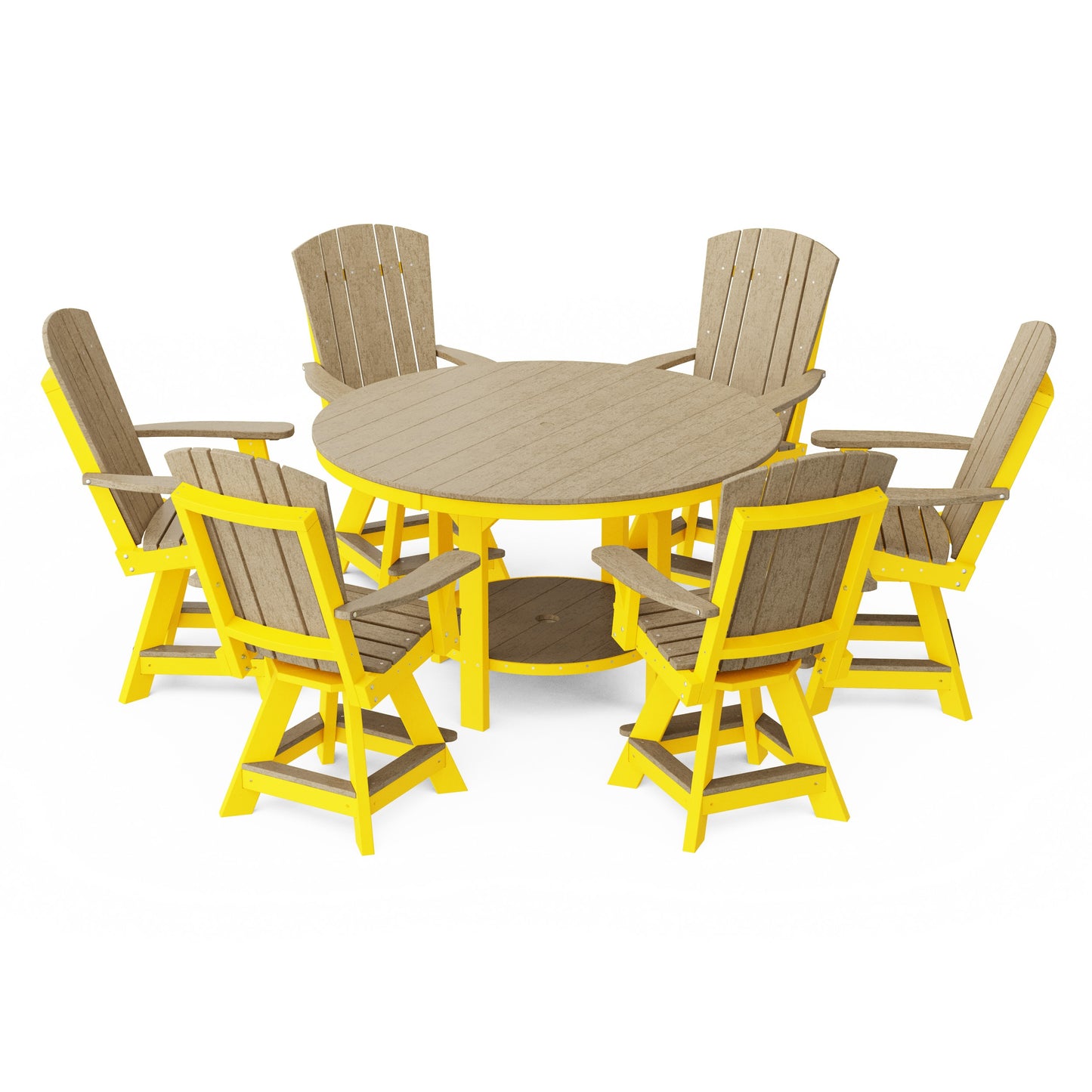 Heritage 7-Piece Round Counter Height Dining Set with Swivel Chairs