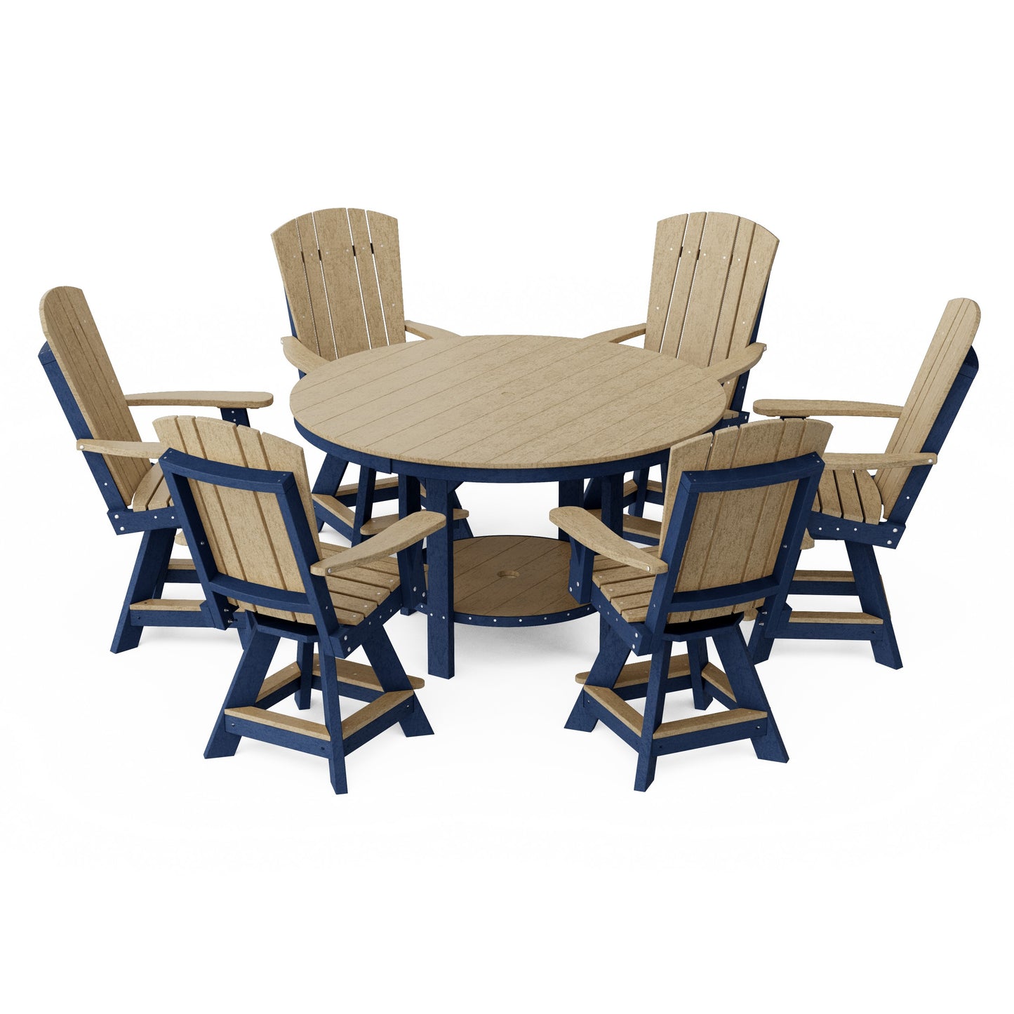 Heritage 7-Piece Round Counter Height Dining Set with Swivel Chairs