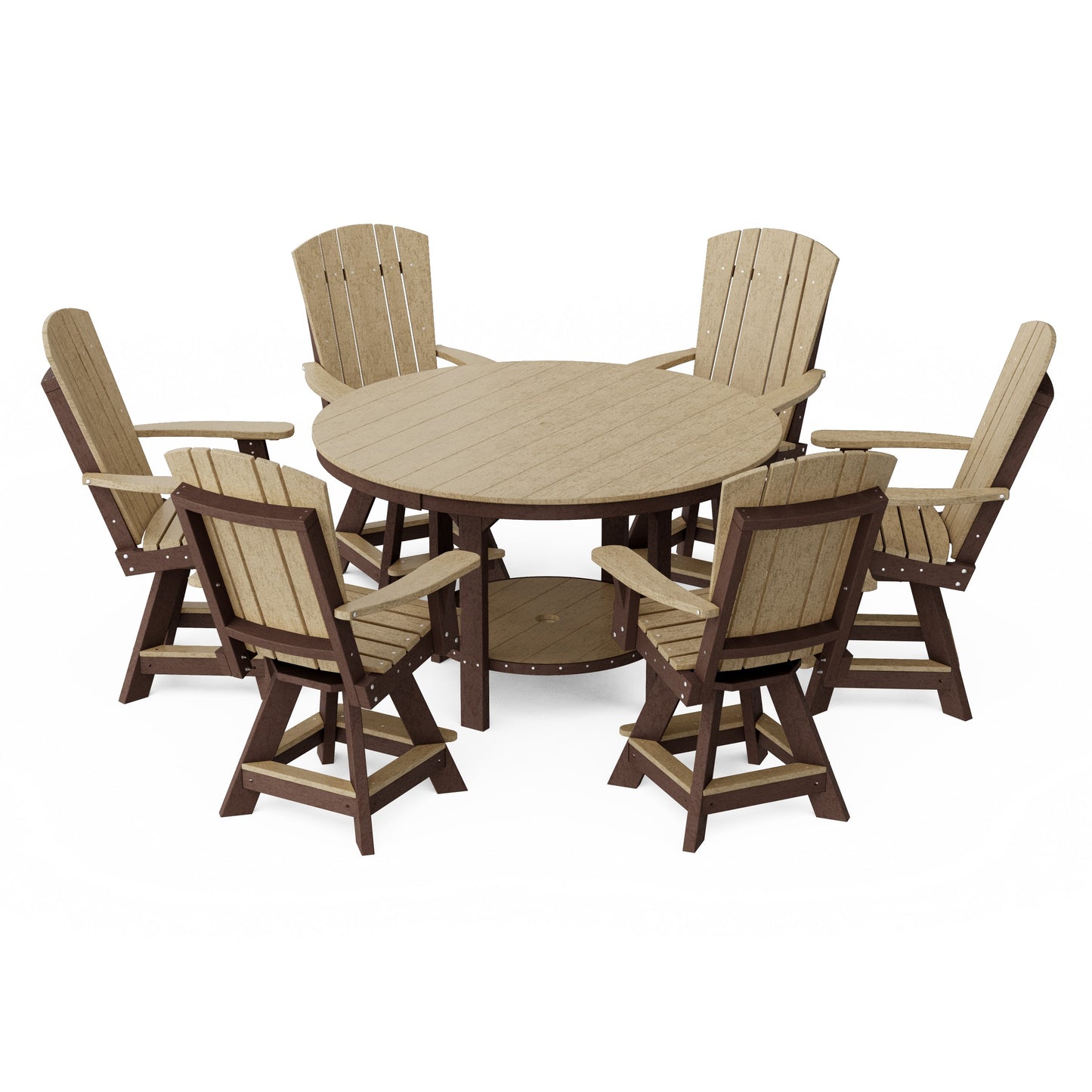 Heritage 7-Piece Round Counter Height Dining Set with Swivel Chairs