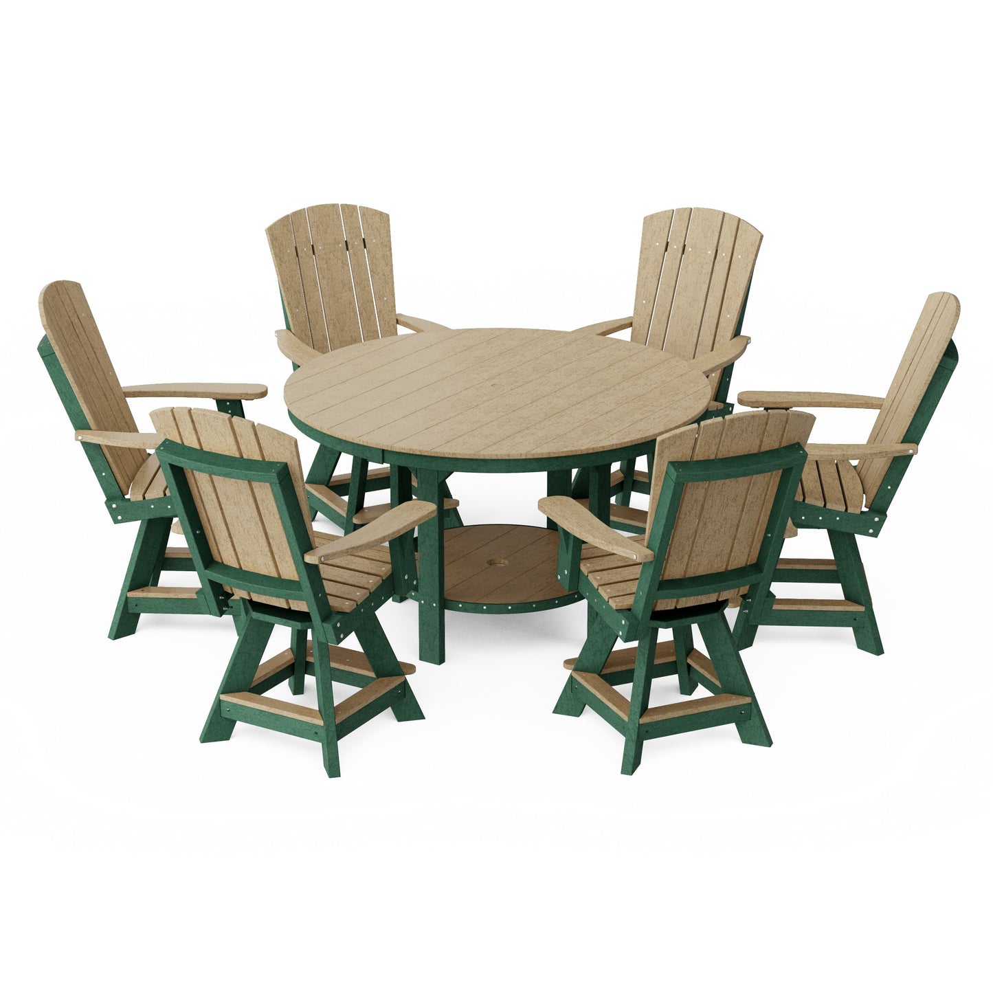 Heritage 7-Piece Round Counter Height Dining Set with Swivel Chairs