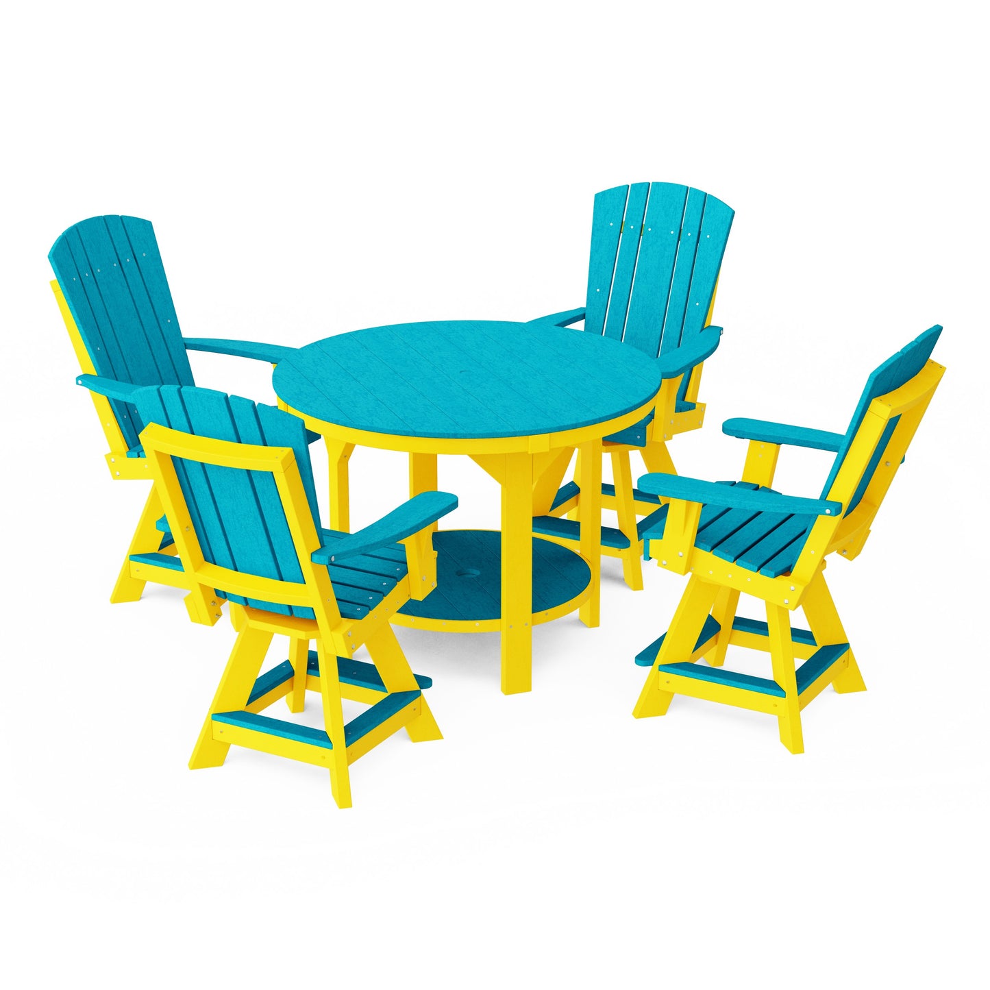 Heritage 5-Piece Round Counter Height Dining Set with Swivel Chairs