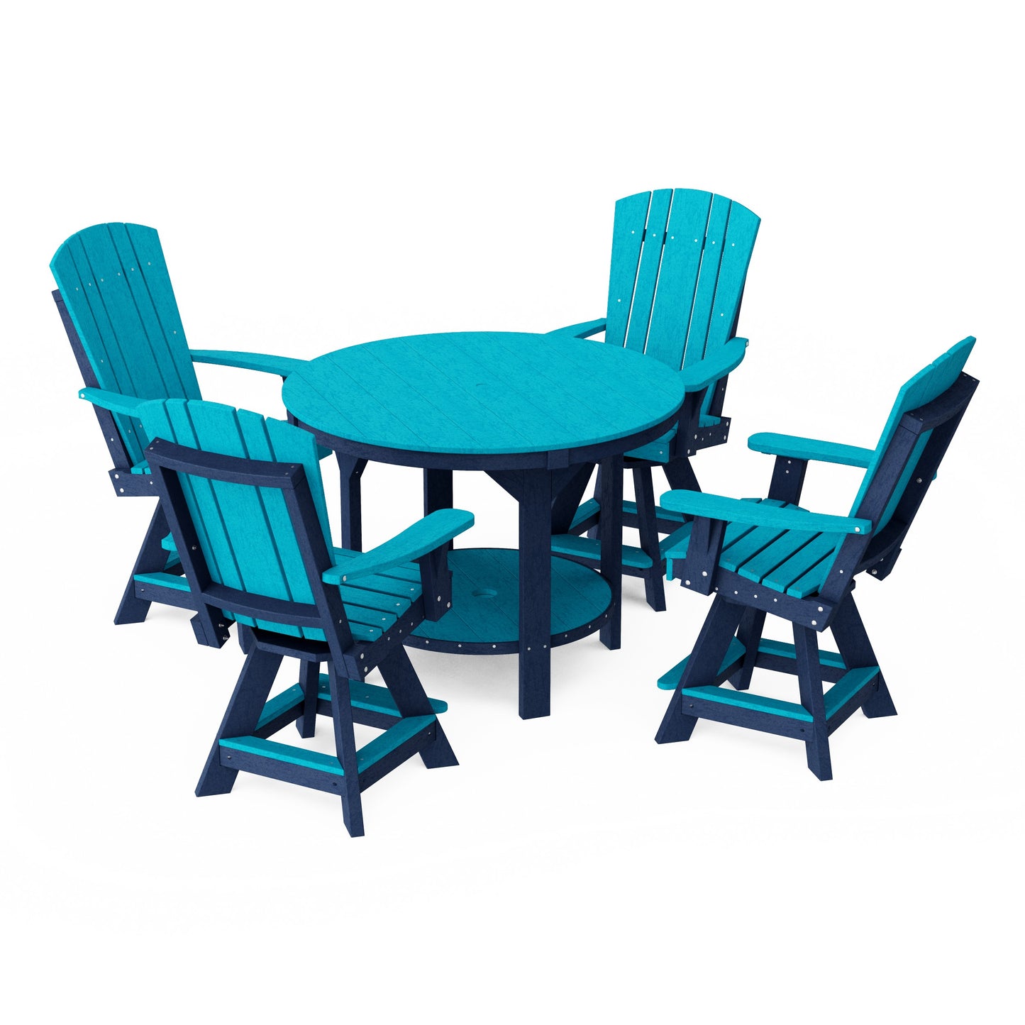 Heritage 5-Piece Round Counter Height Dining Set with Swivel Chairs