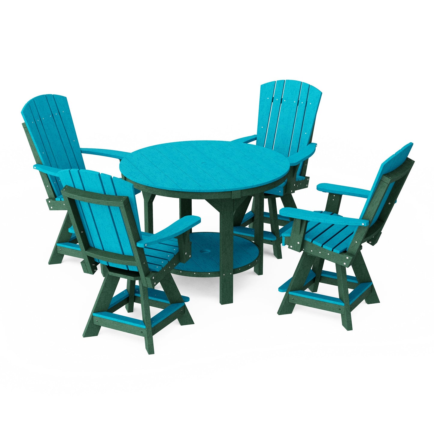 Heritage 5-Piece Round Counter Height Dining Set with Swivel Chairs