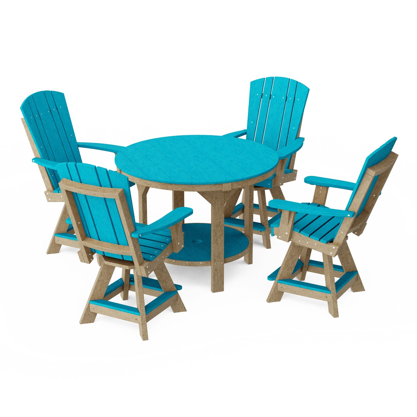 Heritage 5-Piece Round Counter Height Dining Set with Swivel Chairs
