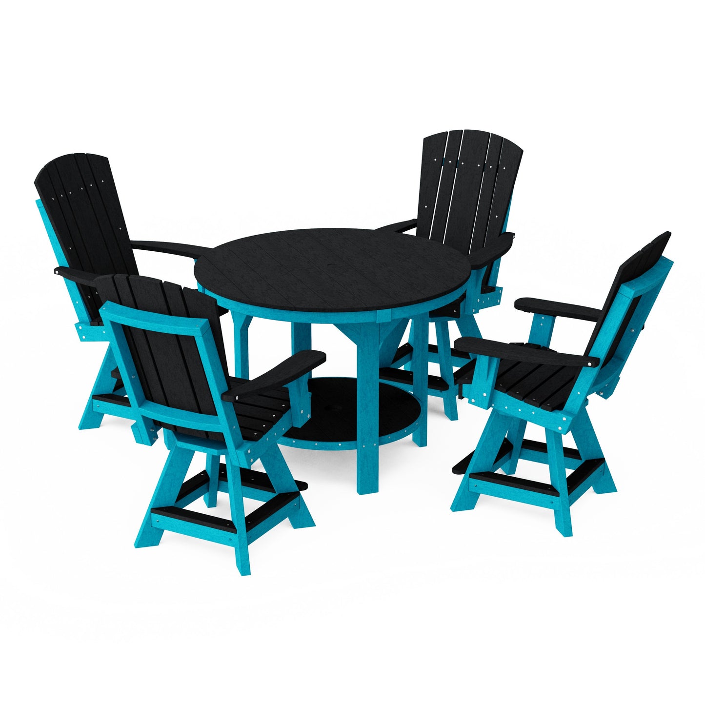 Heritage 5-Piece Round Counter Height Dining Set with Swivel Chairs