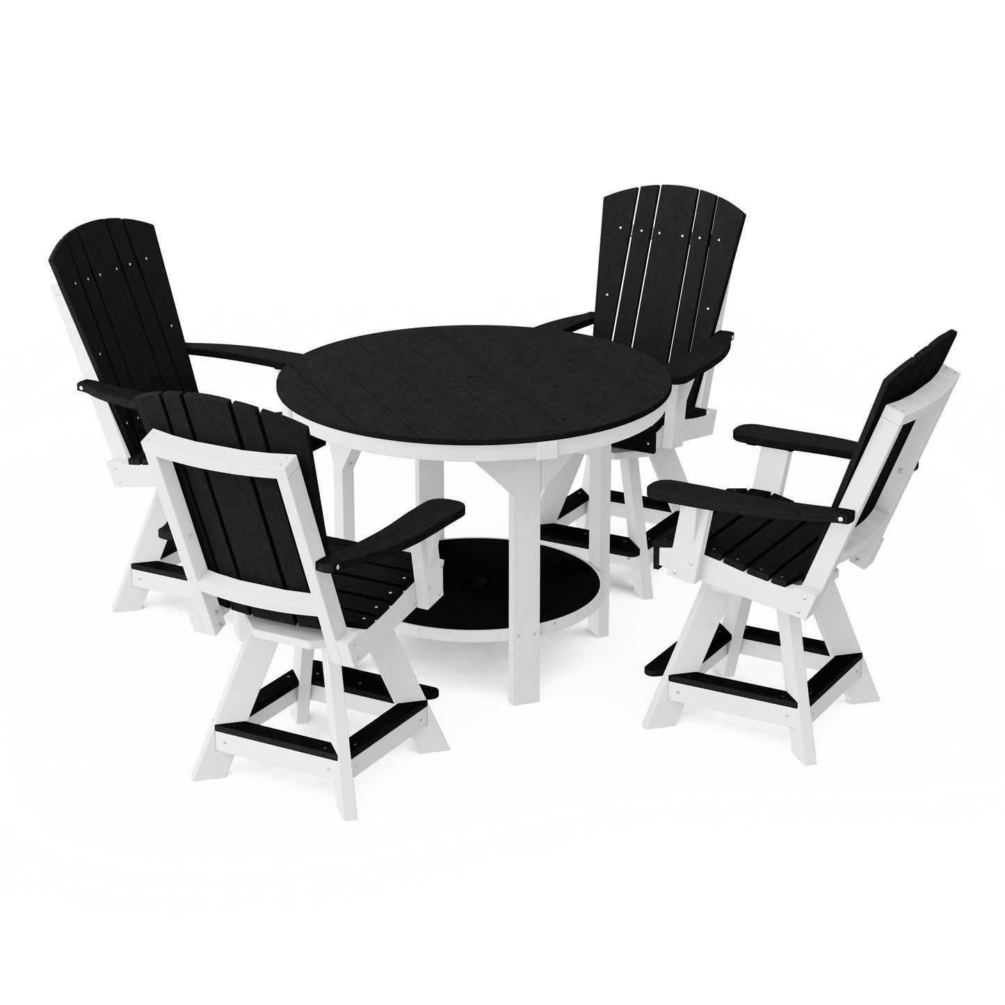 Heritage 5-Piece Round Counter Height Dining Set with Swivel Chairs