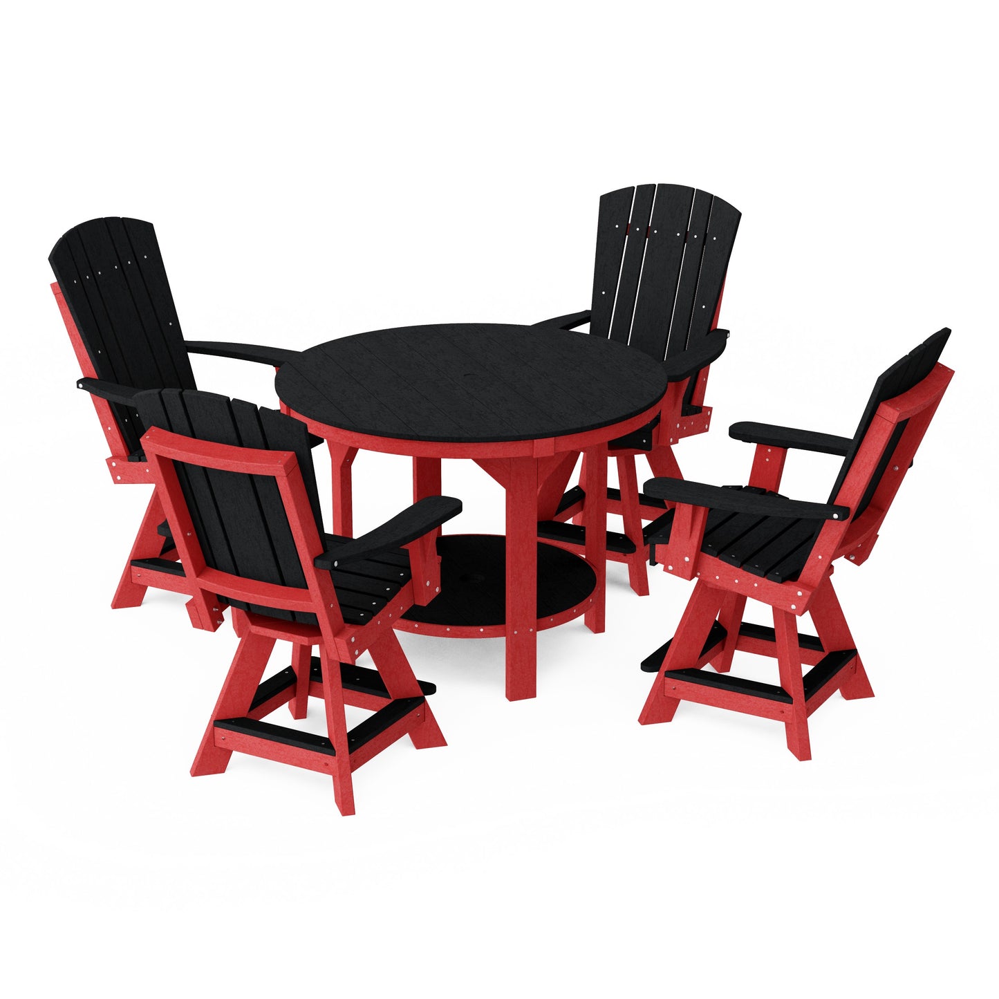Heritage 5-Piece Round Counter Height Dining Set with Swivel Chairs