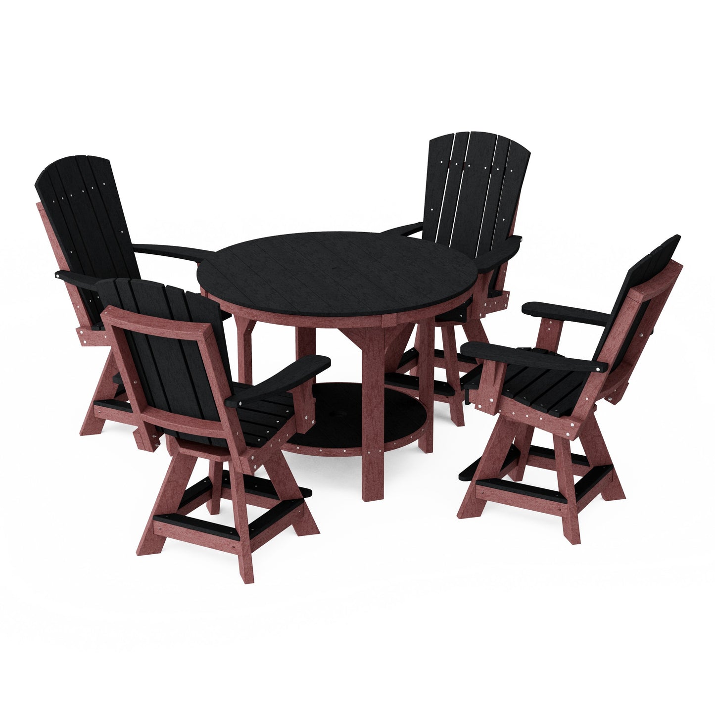 Heritage 5-Piece Round Counter Height Dining Set with Swivel Chairs