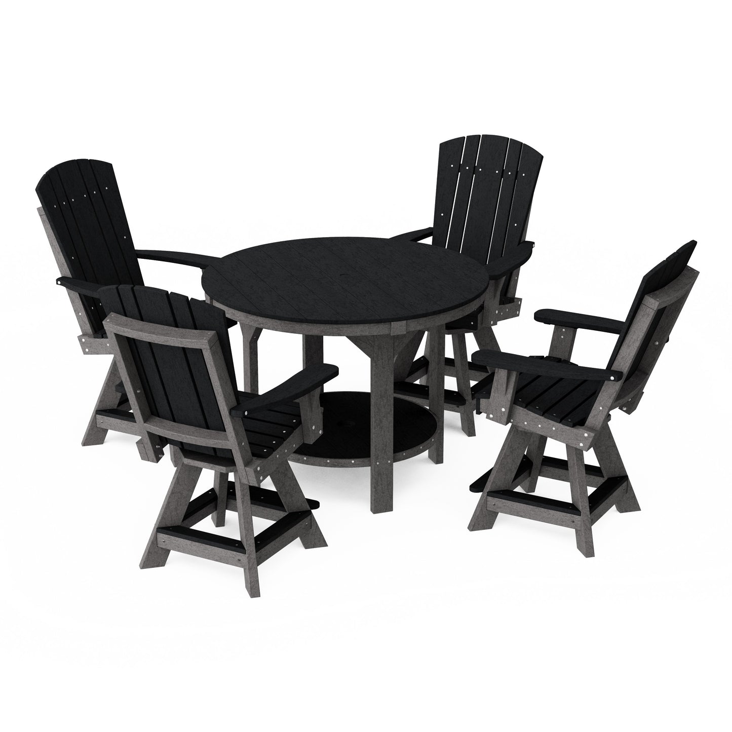 Heritage 5-Piece Round Counter Height Dining Set with Swivel Chairs