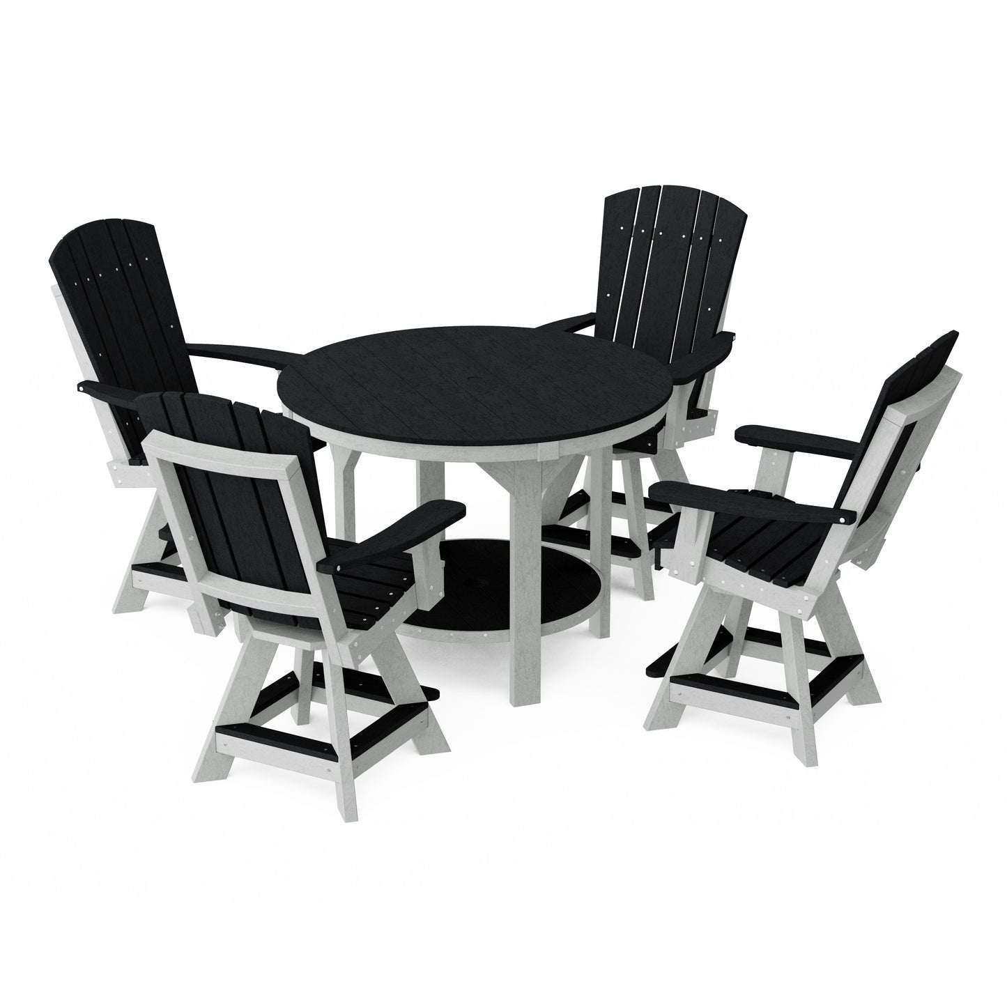 Heritage 5-Piece Round Counter Height Dining Set with Swivel Chairs