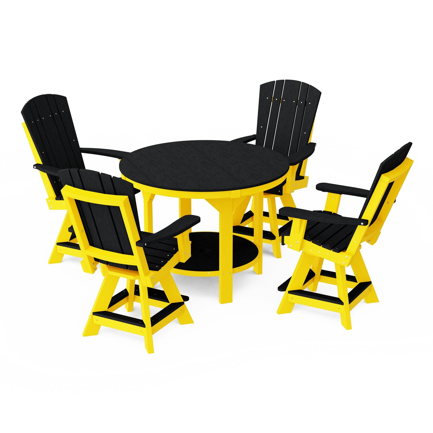 Heritage 5-Piece Round Counter Height Dining Set with Swivel Chairs