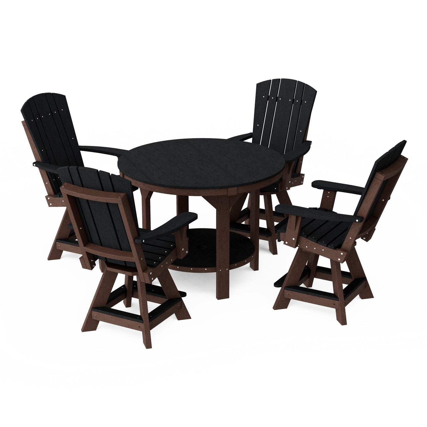 Heritage 5-Piece Round Counter Height Dining Set with Swivel Chairs